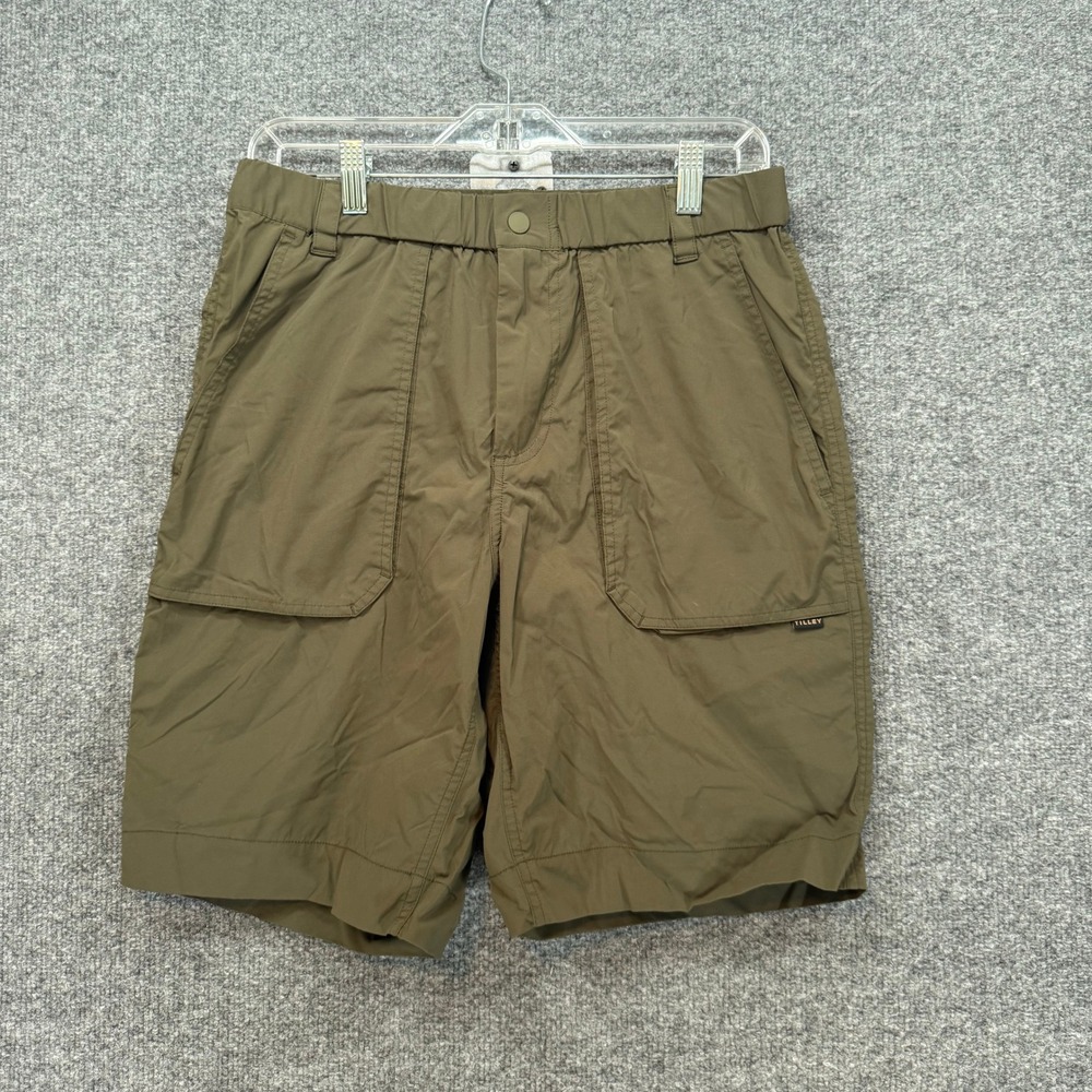 Tilley Utility Shorts Mens Medium Green Cargo Hiking Endurables‎ Stretch Travel